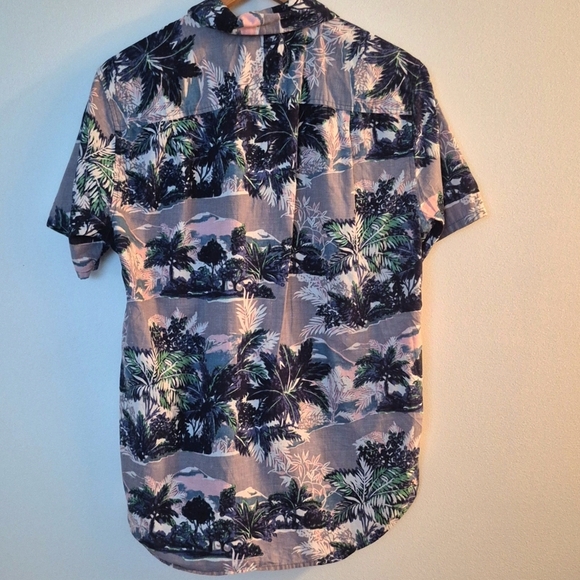 Outerknown Cotton Hemp Hawaiian Tropical Print Short Sleeve Button Down - Picture 2 of 6